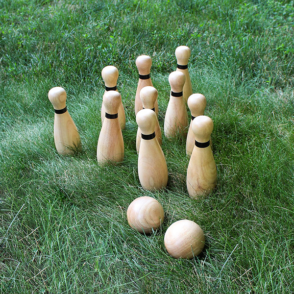 Wooden bowling ball-1wgh